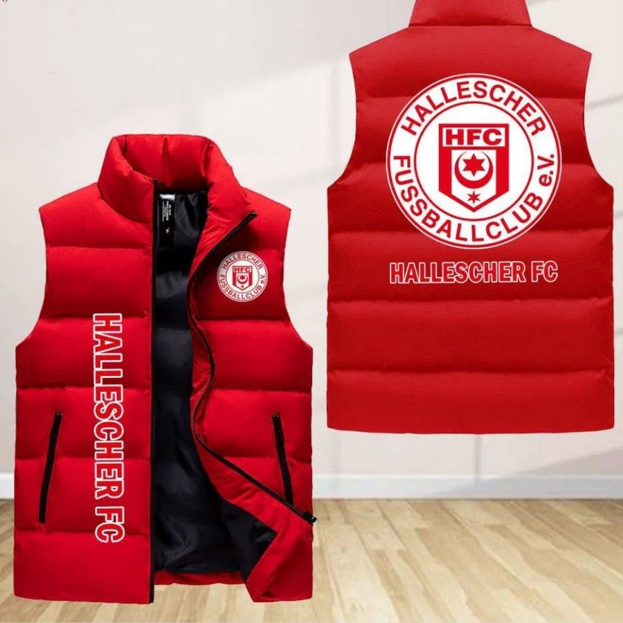 Hallescher Fc Sleeveless Puffer Jacket Custom For Fans Gifts