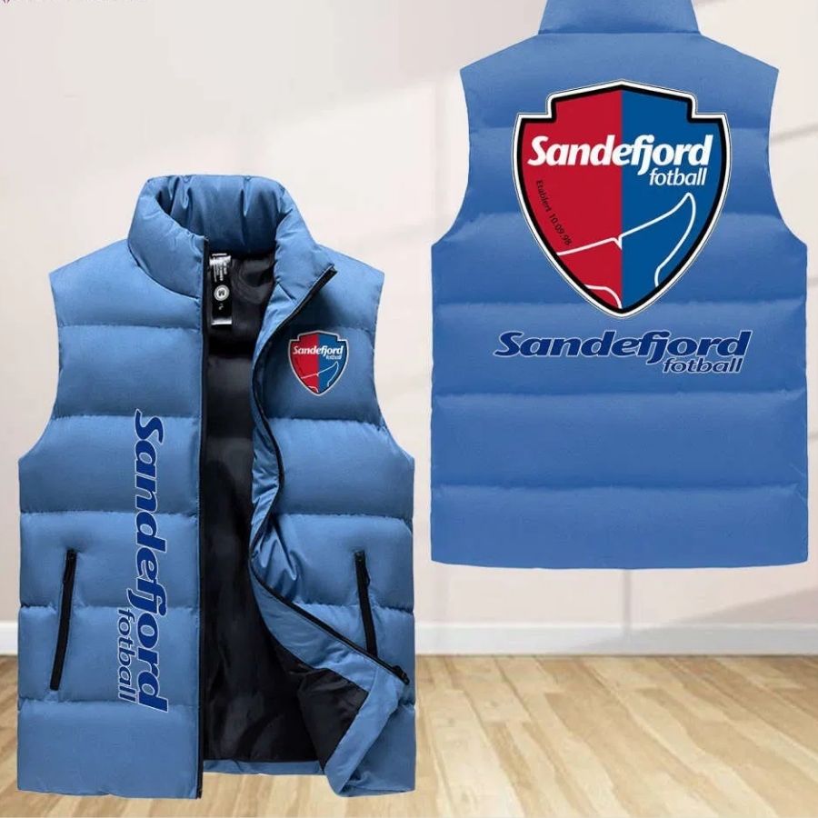 Sandefjord Fotball Sleeveless Puffer Jacket Custom For Fans Gifts