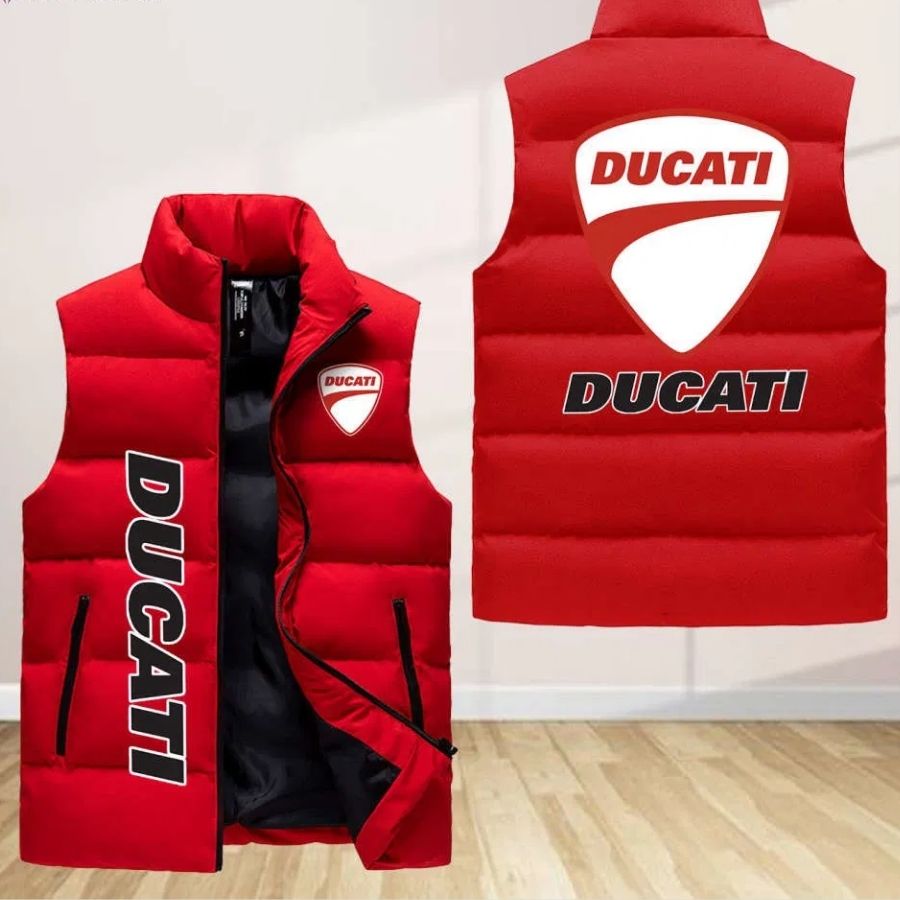 Ducati Sleeveless Puffer Jacket Custom For Fans Gifts
