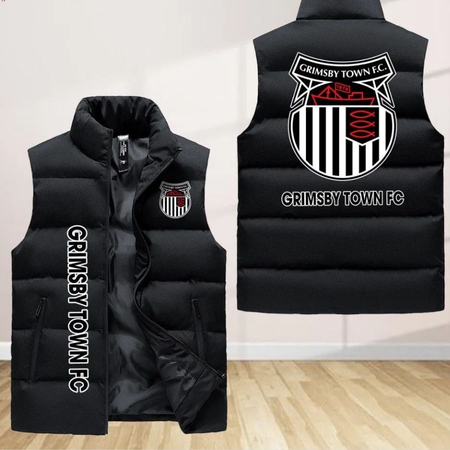 Grimsby Town Sleeveless Puffer Jacket Custom For Fans Gifts