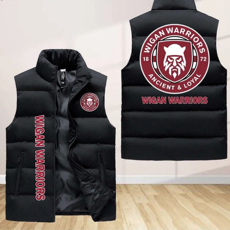 Wigan Warriors Sleeveless Puffer Jacket Custom For Fans Gifts