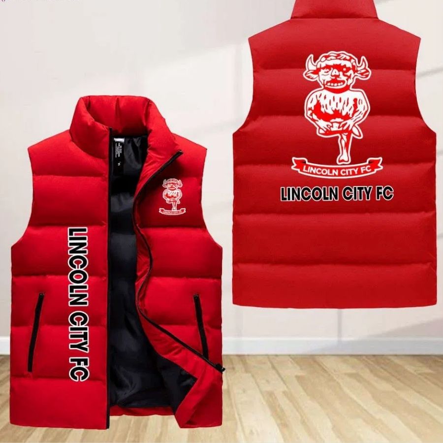 Lincoln City F.C Sleeveless Puffer Jacket Custom For Fans Gifts