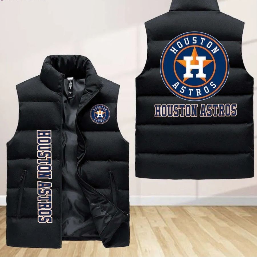 Houston Astros Sleeveless Puffer Jacket Custom For Fans Gifts