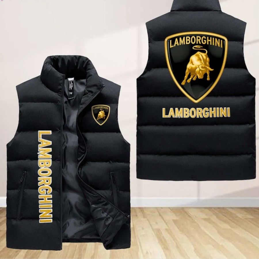 Lamborghini Sleeveless Puffer Jacket Custom For Fans Gifts
