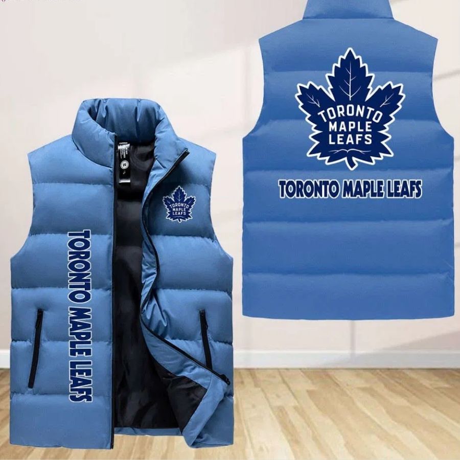 Toronto Maple Leafs Sleeveless Puffer Jacket Custom For Fans Gifts