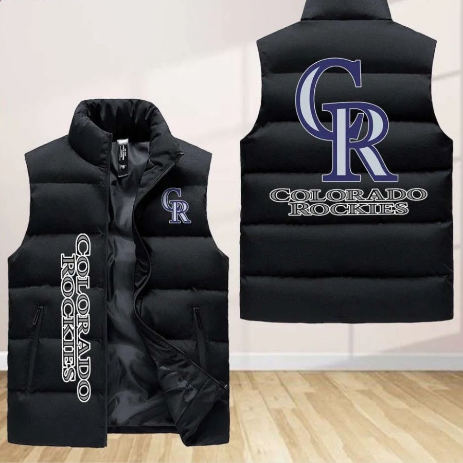 Colorado Rockies Sleeveless Puffer Jacket Custom For Fans Gifts