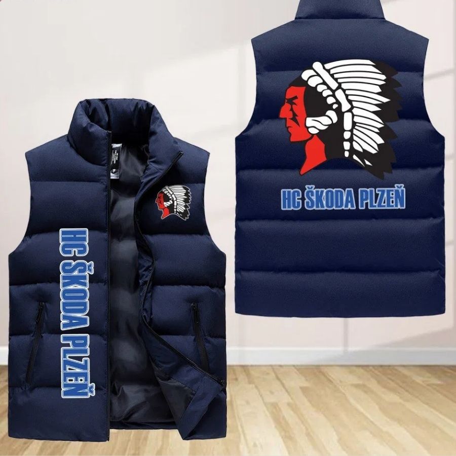 Hc Skoda Plzen Sleeveless Puffer Jacket Custom For Fans Gifts