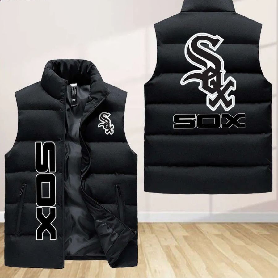 Chicago White Sox Sleeveless Puffer Jacket Custom For Fans Gifts