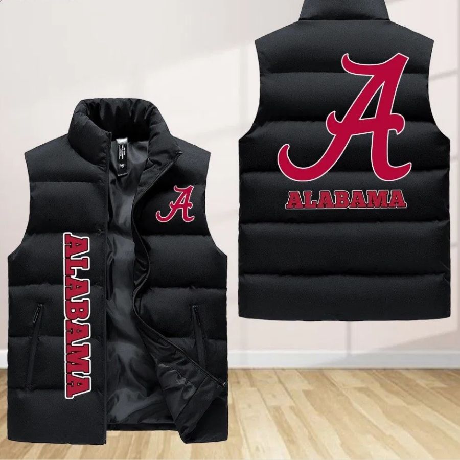 Alabama Crimson Tide Sleeveless Puffer Jacket Custom For Fans Gifts