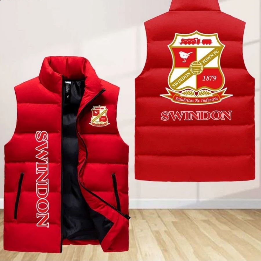 Swindon Town Sleeveless Puffer Jacket Custom For Fans Gifts
