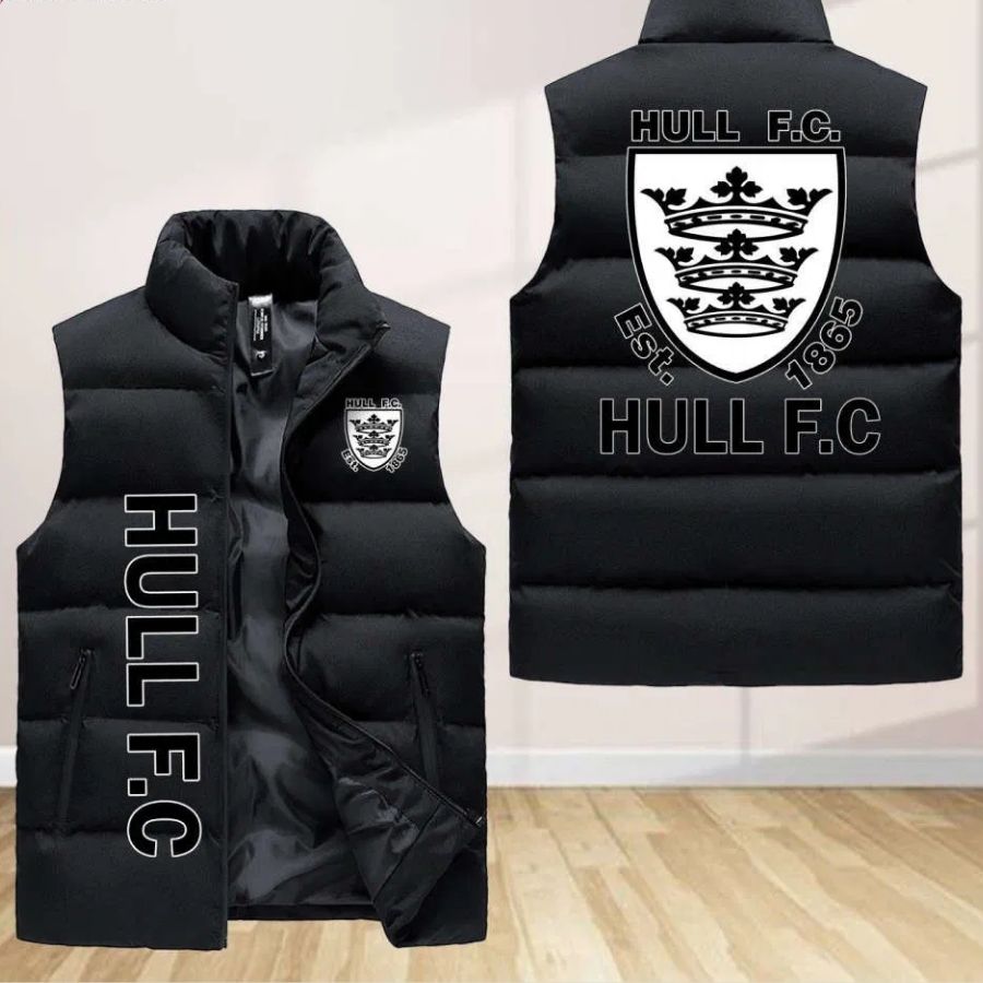 Hull F.C Sleeveless Puffer Jacket Custom For Fans Gifts