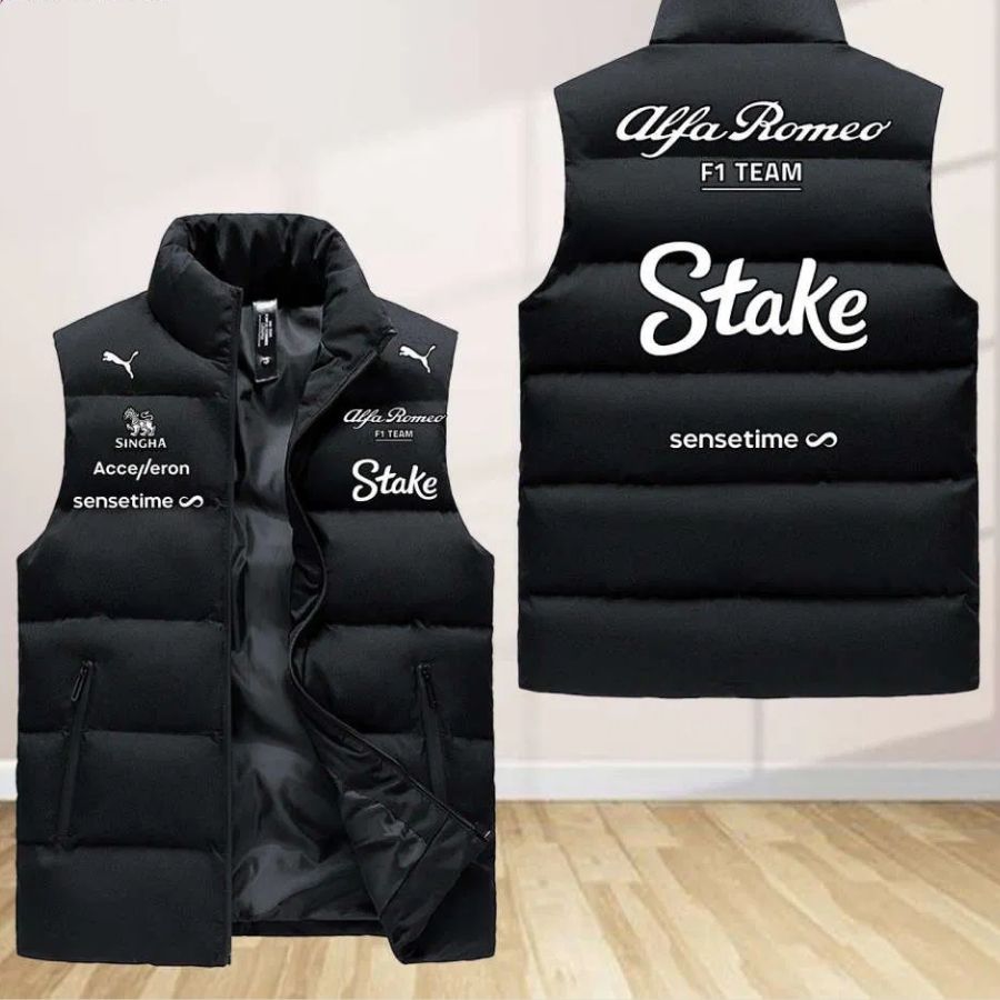 Alfa Romeo Gifts Team Sleeveless Puffer Jacket Custom For Fans Gifts