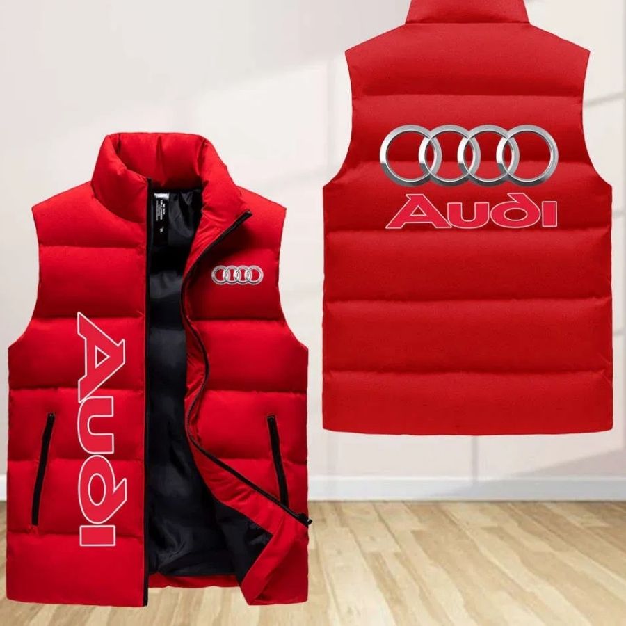 Audi Sleeveless Puffer Jacket Custom For Fans Gifts