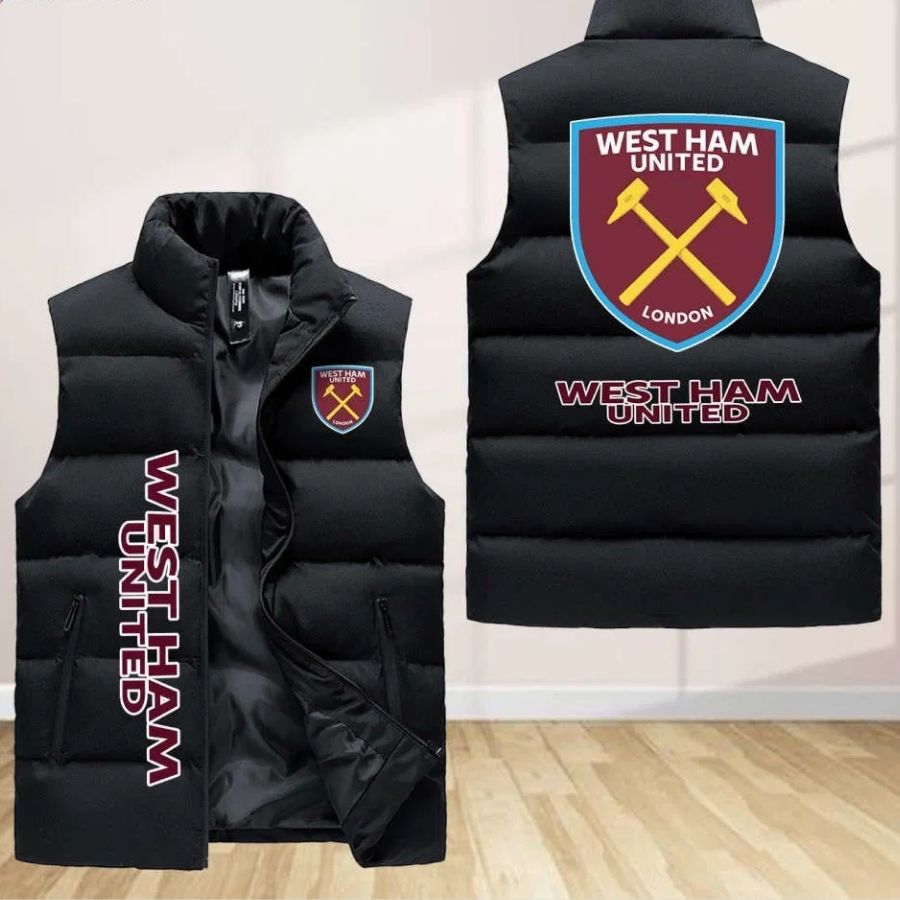 West Ham United F.C Sleeveless Puffer Jacket Custom For Fans Gifts