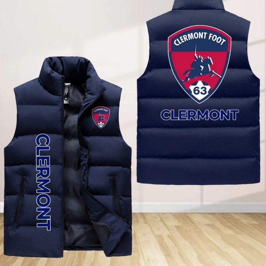 Clermont Foot Auvergne 63 Sleeveless Puffer Jacket Custom For Fans Gifts
