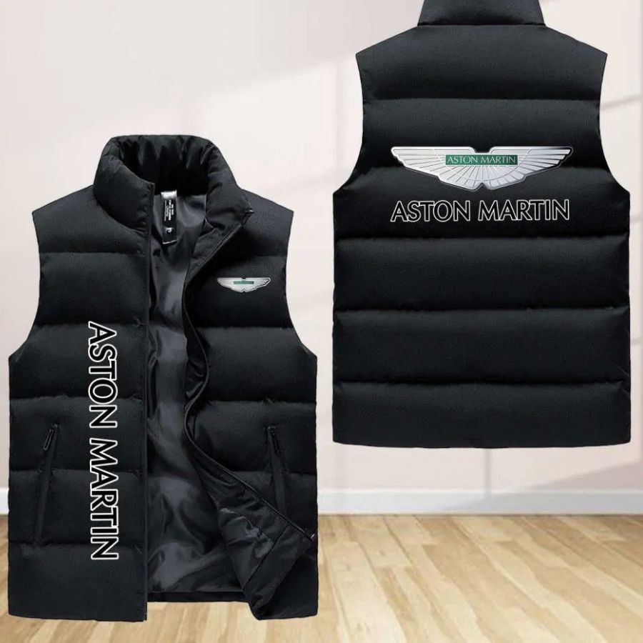 Aston Martin Sleeveless Puffer Jacket Custom For Fans Gifts