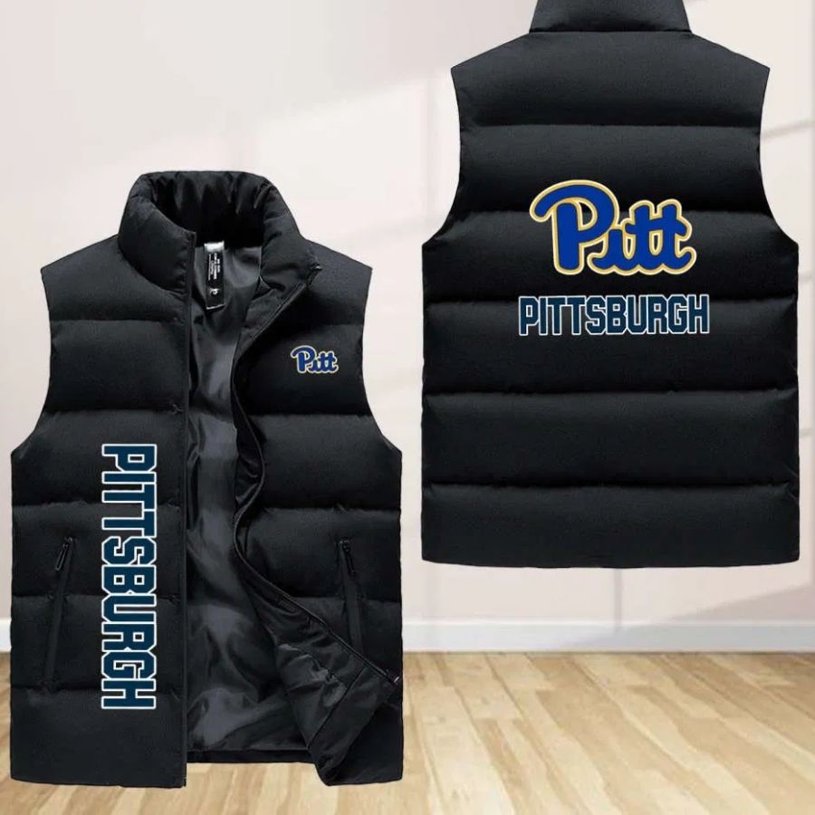 Pittsburgh Panthers Sleeveless Puffer Jacket Custom For Fans Gifts