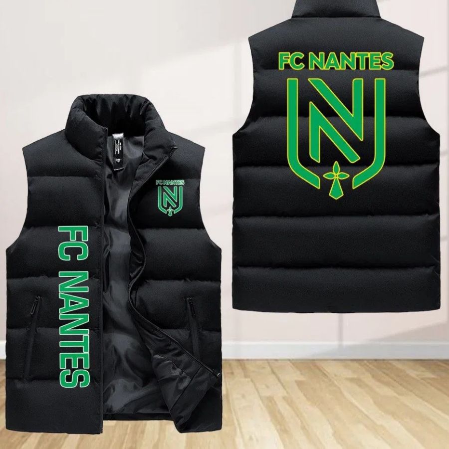 Fc Nantes Sleeveless Puffer Jacket Custom For Fans Gifts