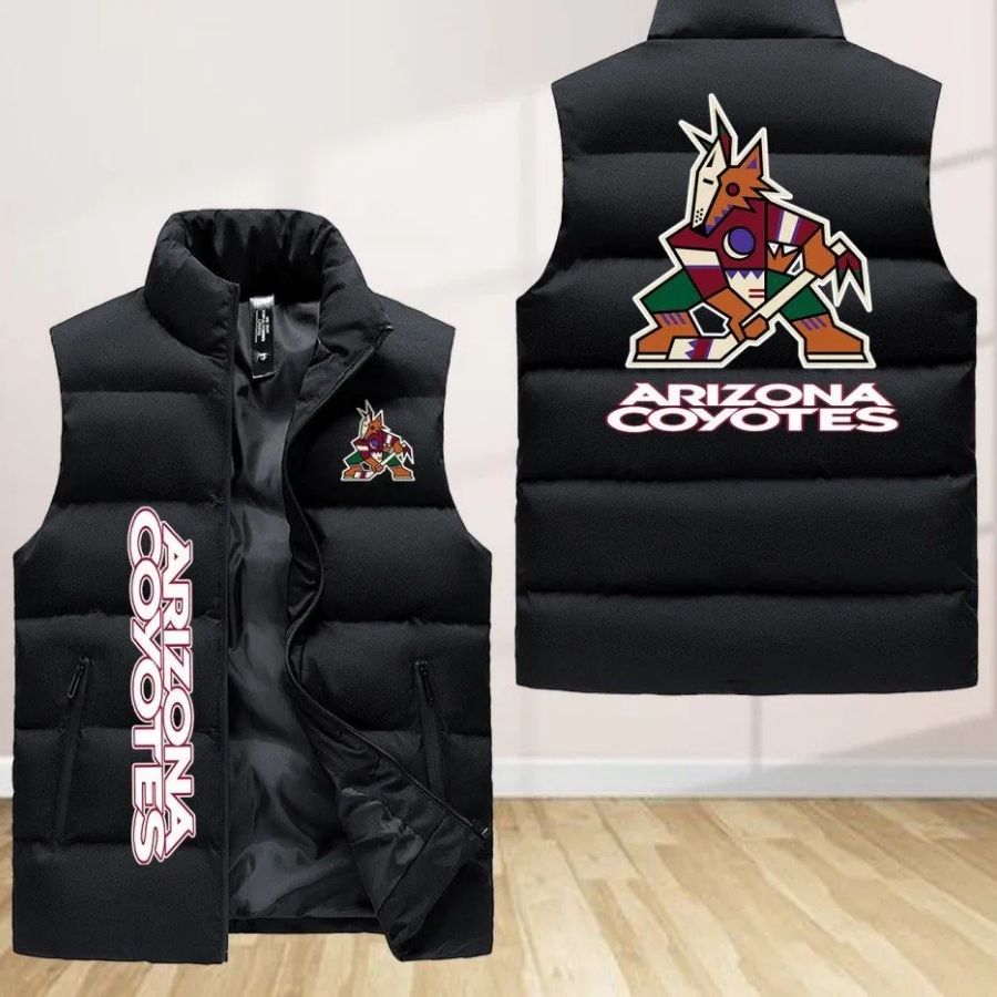 Arizona Coyotes Sleeveless Puffer Jacket Custom For Fans Gifts