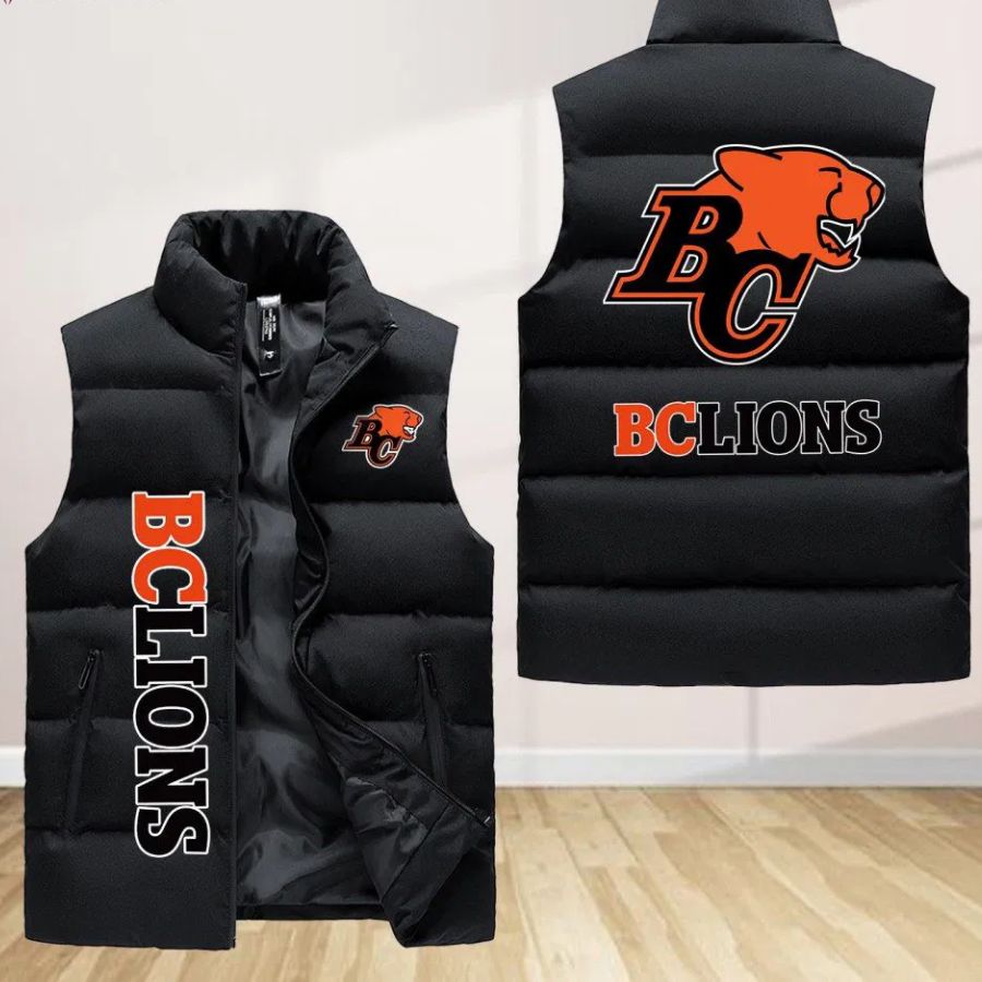 Bc Lions Sleeveless Puffer Jacket Custom For Fans Gifts