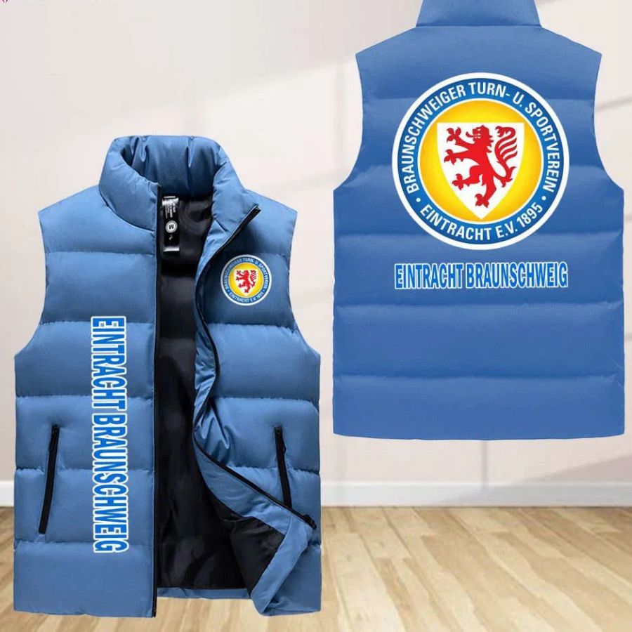 Eintracht Braunschweig Sleeveless Puffer Jacket Custom For Fans Gifts