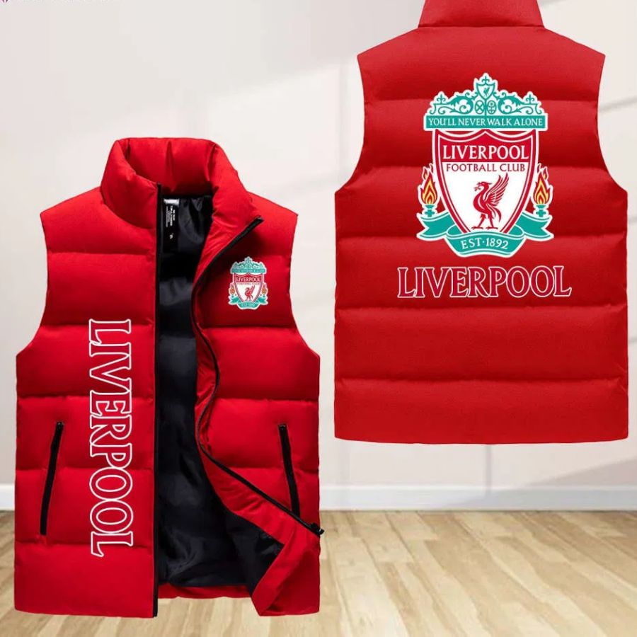Liverpool F.C Sleeveless Puffer Jacket Custom For Fans Gifts