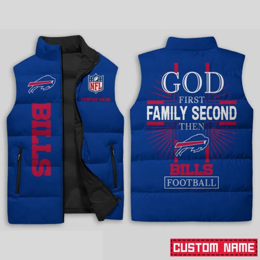 Buffalo Bills NFL Sleeveless Puffer Jacket Custom For Fans Gifts
