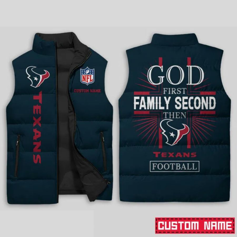 Houston Texans NFL Sleeveless Puffer Jacket Custom For Fans Gifts