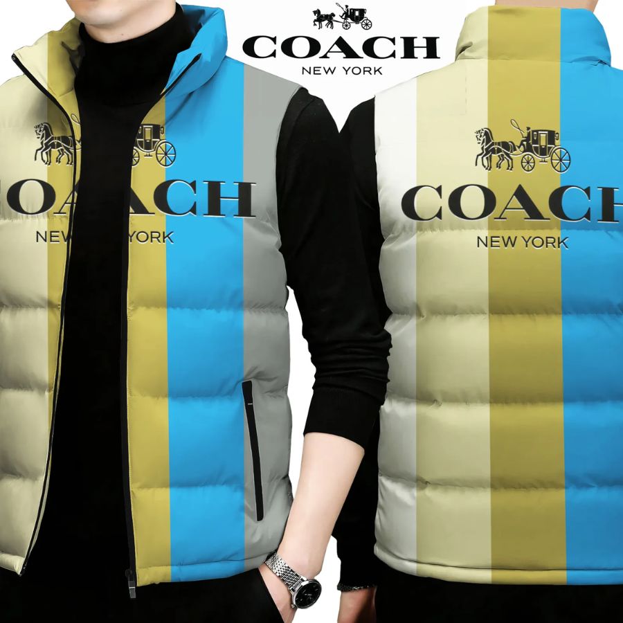 Coach Limited Edition Sleeveless Puffer Jacket For Men Women Minimalist Design