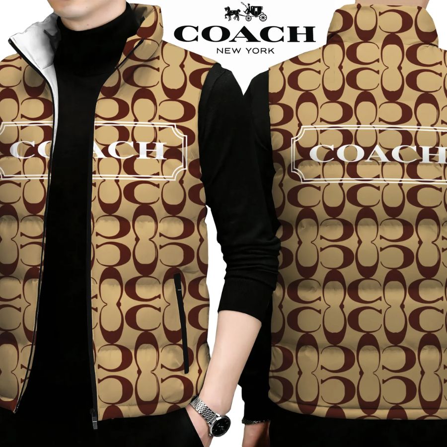Coach Limited Edition Sleeveless Puffer Jacket For Men Women Sport Look