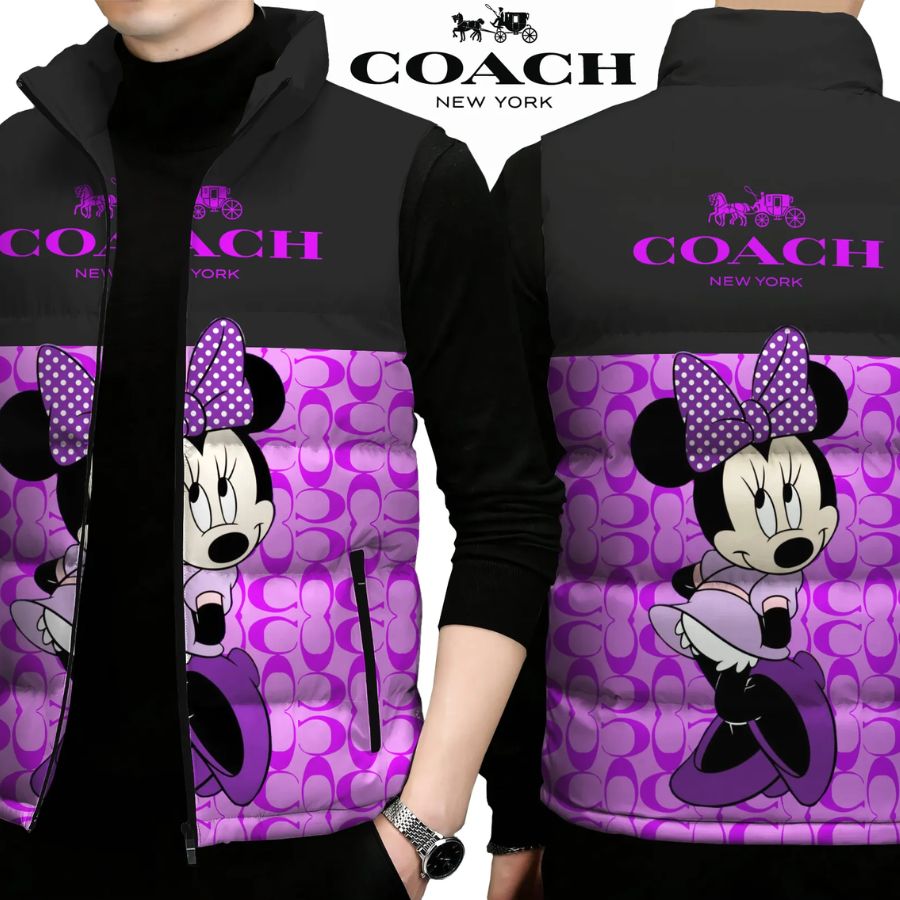 Coach Limited Edition Sleeveless Puffer Jacket For Men Women Daily Wear