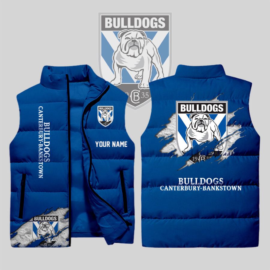 Canterbury-Bankstown Bulldogs Nrl Sleeveless Puffer Jacket For Fans