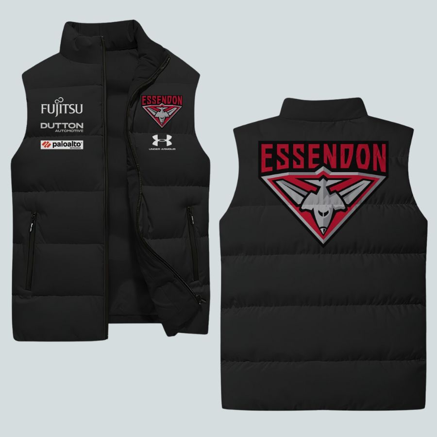 Essendon Bombers Afl Sleeveless Puffer Jacket For Men Women
