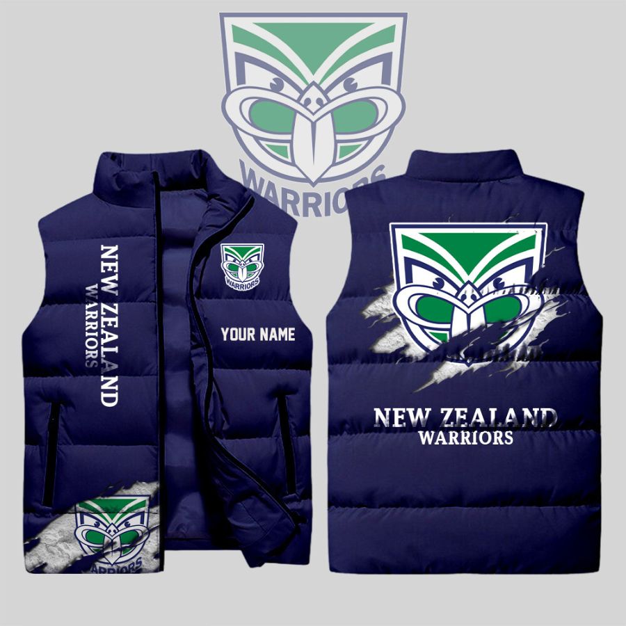 Warriors Nrl Sleeveless Puffer Jacket For Fans