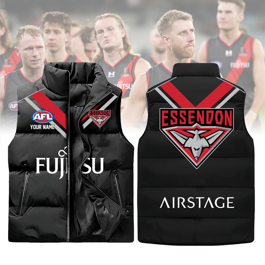 Essendon Bombers Afl Sleeveless Puffer Jacket For Fans