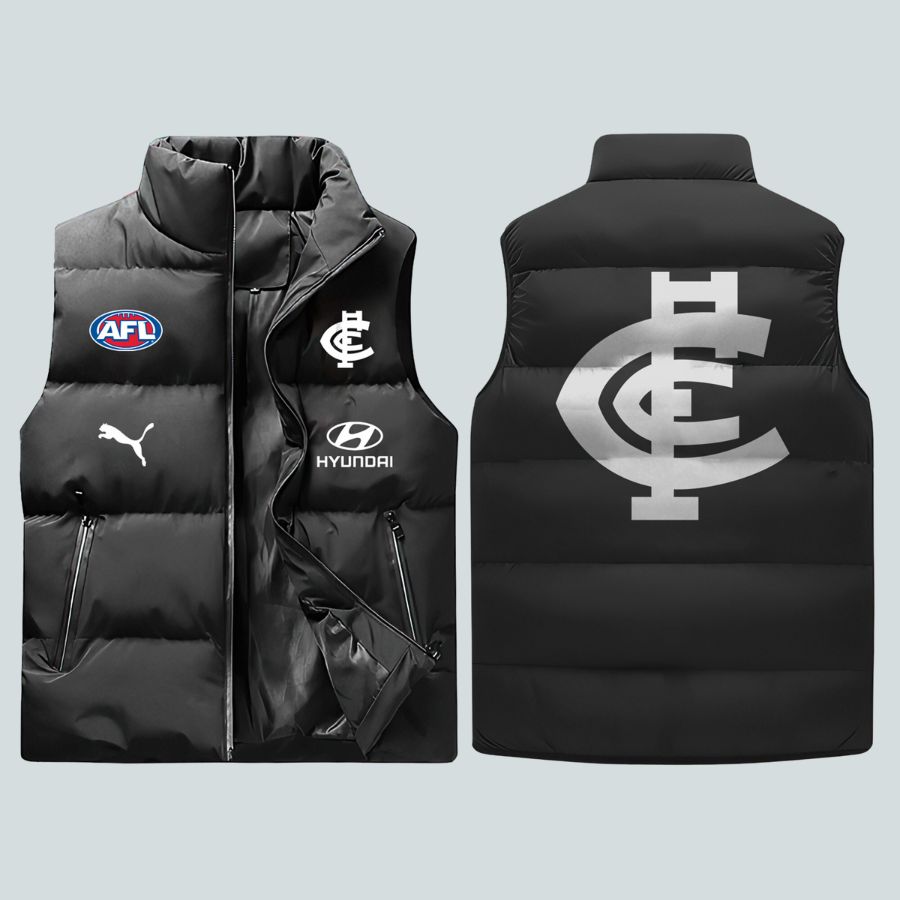 Carlton Blues Afl Sleeveless Puffer Jacket For Fans