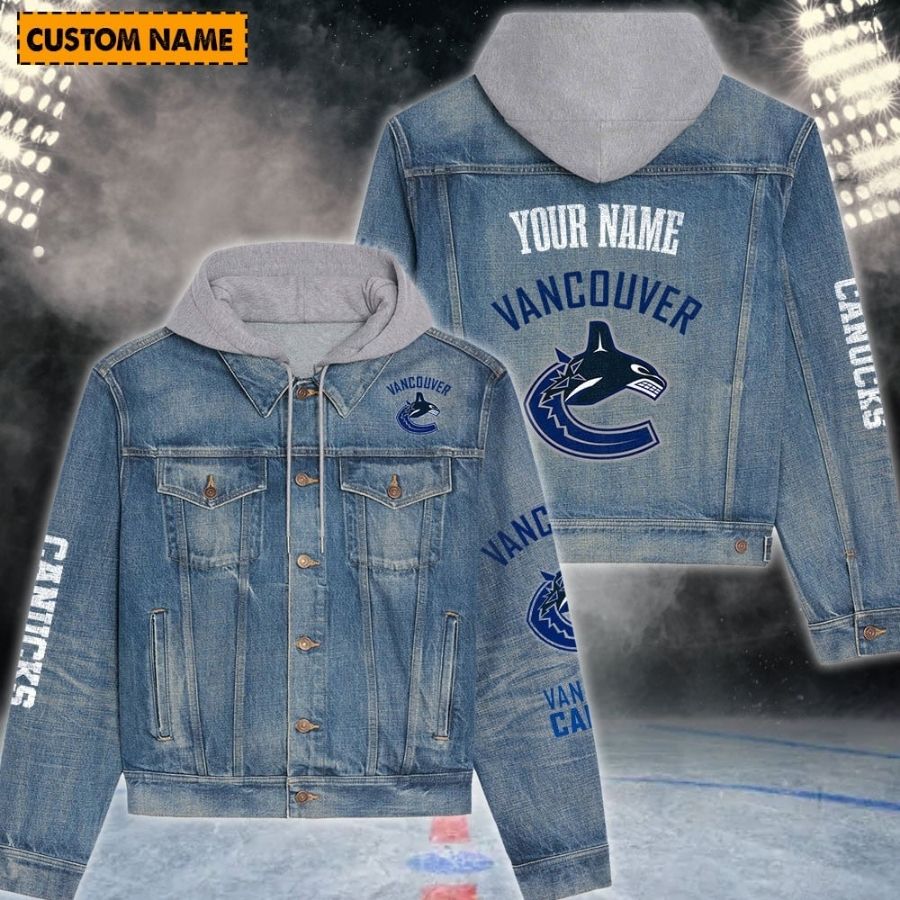 Vancouver Canucks New Personalized Hooded Denim Jacket For Fans