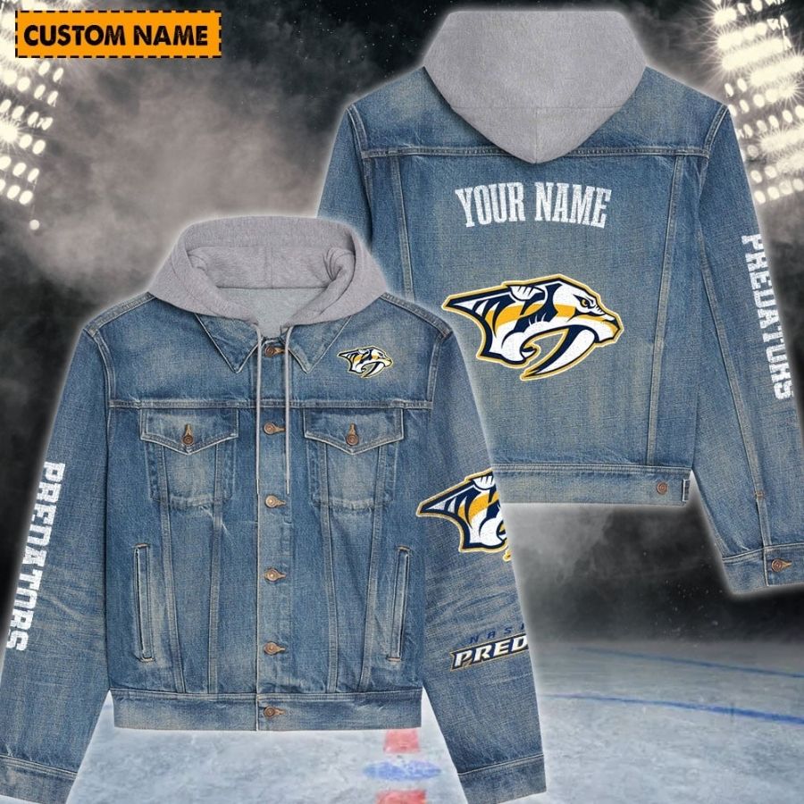Nashville Predators New Personalized Hooded Denim Jacket For Fans