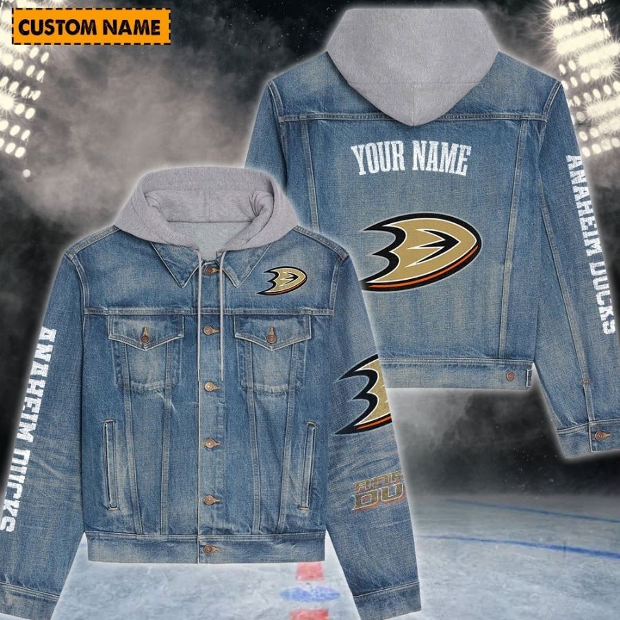 Anaheim Ducks New Personalized Hooded Denim Jacket For Fans