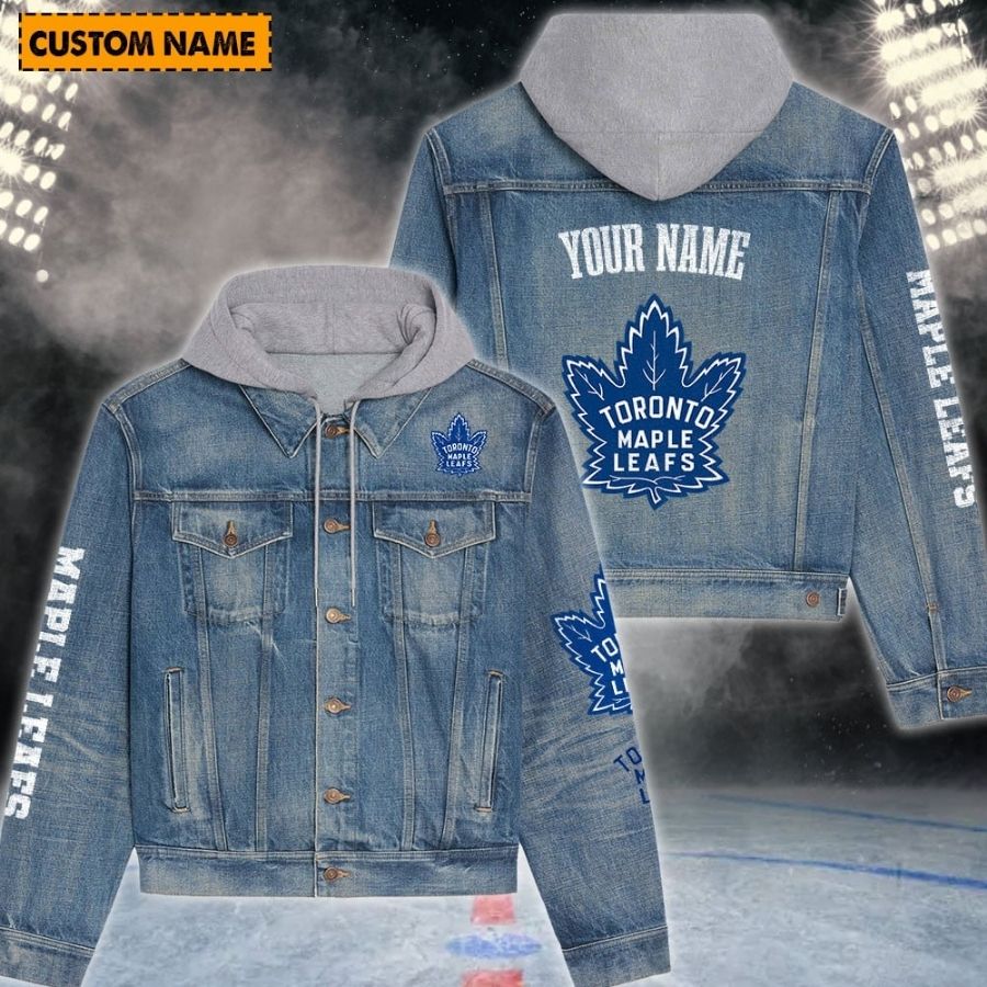 Toronto Maple Leafs New Personalized Hooded Denim Jacket For Fans