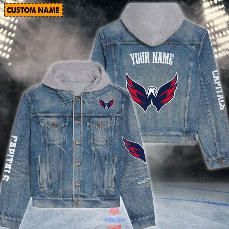 Washington Capitals New Personalized Hooded Denim Jacket For Fans