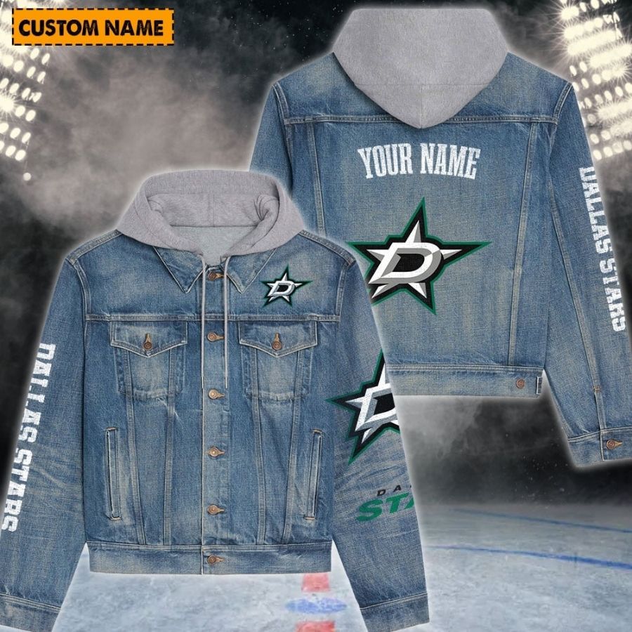 Dallas Stars New Personalized Hooded Denim Jacket For Fans