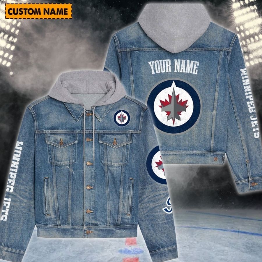 Winnipeg Jets New Personalized Hooded Denim Jacket For Fans