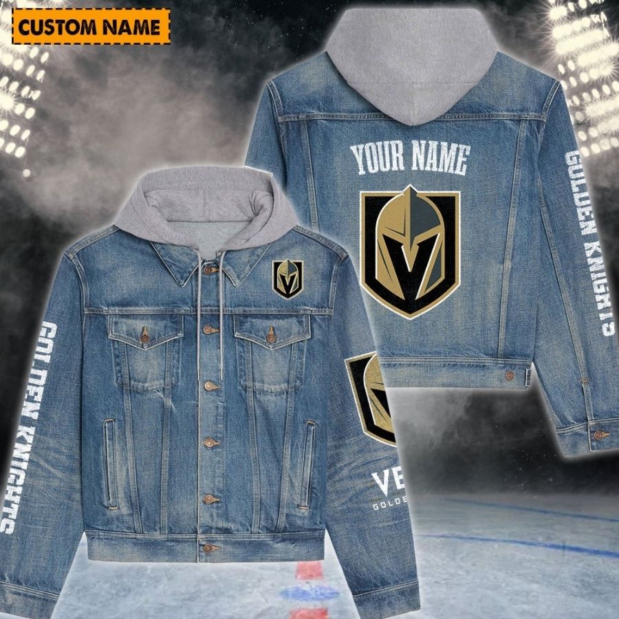 Vegas Golden Knights New Personalized Hooded Denim Jacket For Fans