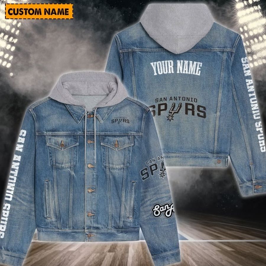 San Antonio Spurs New Personalized Hooded Denim Jacket For Fans