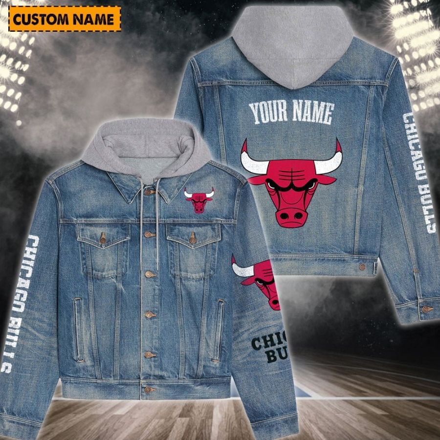 Chicago Bulls New Personalized Hooded Denim Jacket For Fans