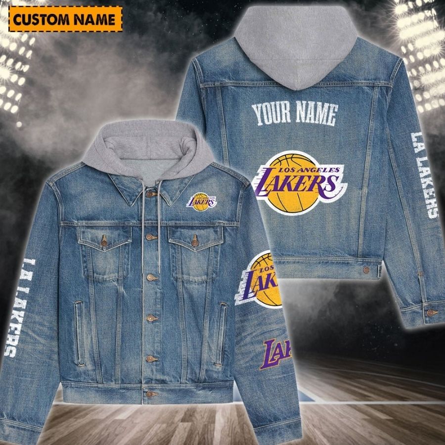 Los Angeles Lakers New Personalized Hooded Denim Jacket For Fans