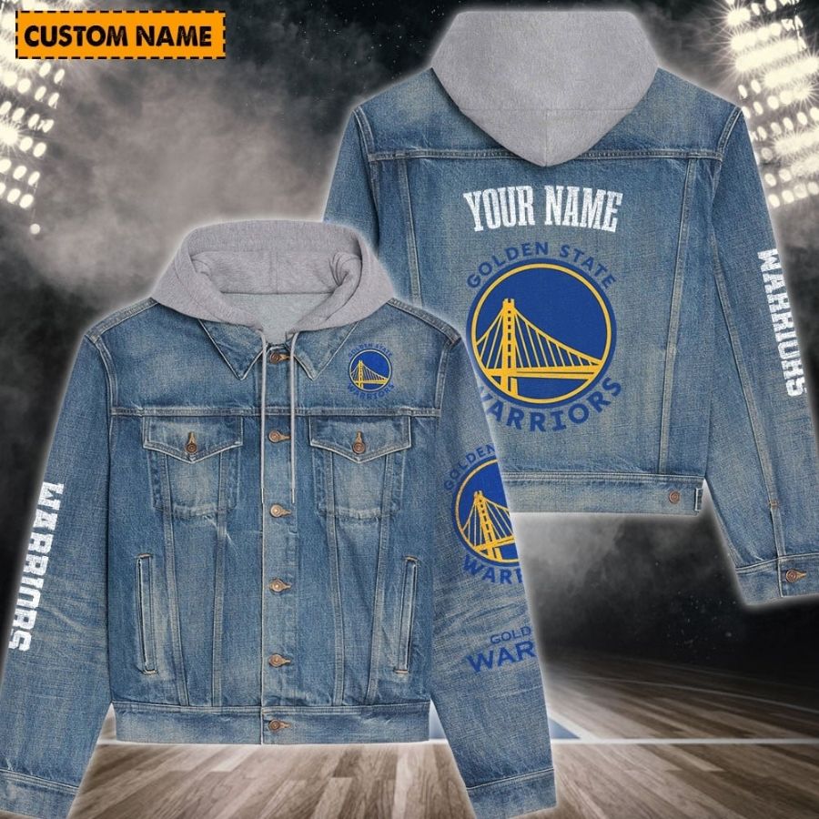 Golden State Warriors New Personalized Hooded Denim Jacket For Fans