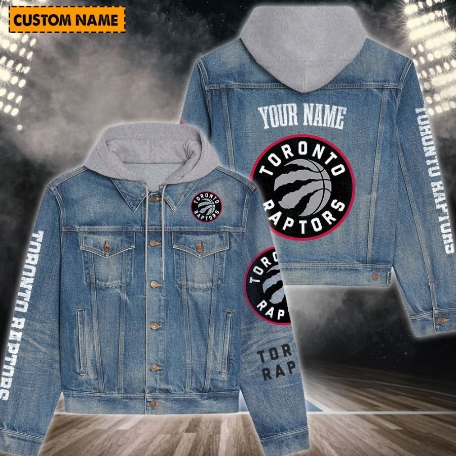 Toronto Raptors New Personalized Hooded Denim Jacket For Fans