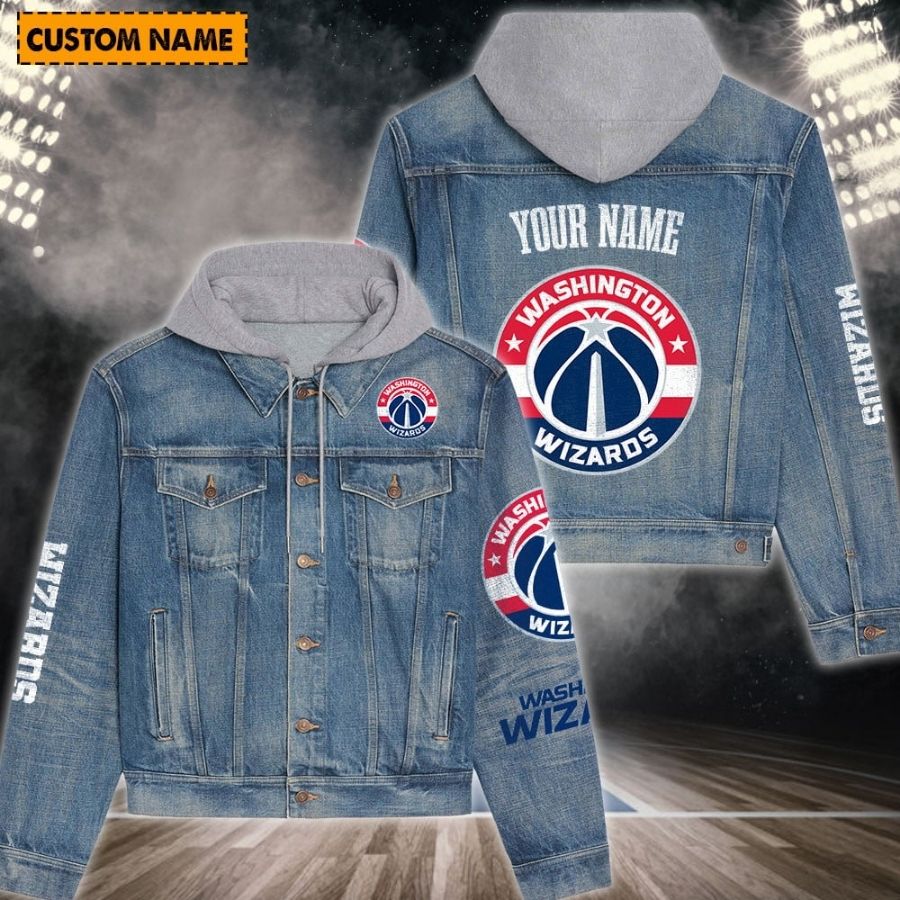 Washington Wizards New Personalized Hooded Denim Jacket For Fans